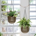 thumbnail image 7 of Gray Hanging Planter with Drainage Hole,Set of 3 Small Flower Pots,Double Layer Planter Design,Visible Water Level Plant Hanger,for Flower,Green Plant,Succulent, 7 of 7
