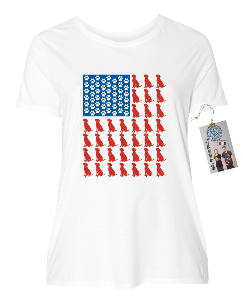 red white and blue shirts plus size