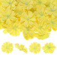 thumbnail image 1 of Uxcell 50-Pack Cabezas de Flores Artificiales, Cabeza de Flor de Ciruelo de Seda Falsa para Decoración de Boda/Guirnalda/Sombrero/Zapatos/Fiestas, Pétalos Falsos [5 cm, Amarillo], 1 of 1
