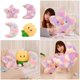 thumbnail image 2 of Plush Stuffed Toy Throw Pillow With Smiling Face Moon/Star/Flower Shape Design Furry Cushion For Couch Car Decoration Multicolor, 2 of 4