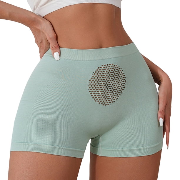 Gibobby Braguita cintura alta Calzoncillos bóxer de cuatro de talle para mujer con ropa interior transpirable de ángulo pequeño para el vientre y las nalgas que levantan la ro(Glauco, XS)