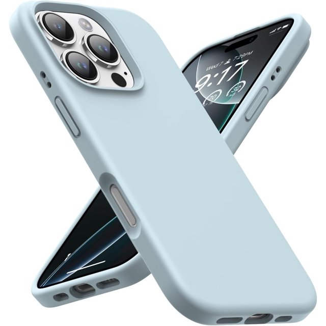 KOMI Designed for iPhone 16 Pro Max Case,Shockproof Liquid Silicone Protective Phone Case with Soft Anti-Scratch Microfiber Lining Ultra Slim Drop Protection Phone Cover 6.9 inch Light Blue
