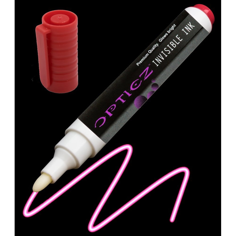 Opticz UV Blacklight Reactive Large Tip Invisible Ink Marker Pen Red