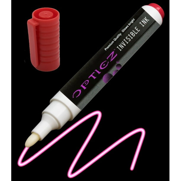 Opticz UV Blacklight Reactive Large Tip Invisible Ink Marker Pen Red