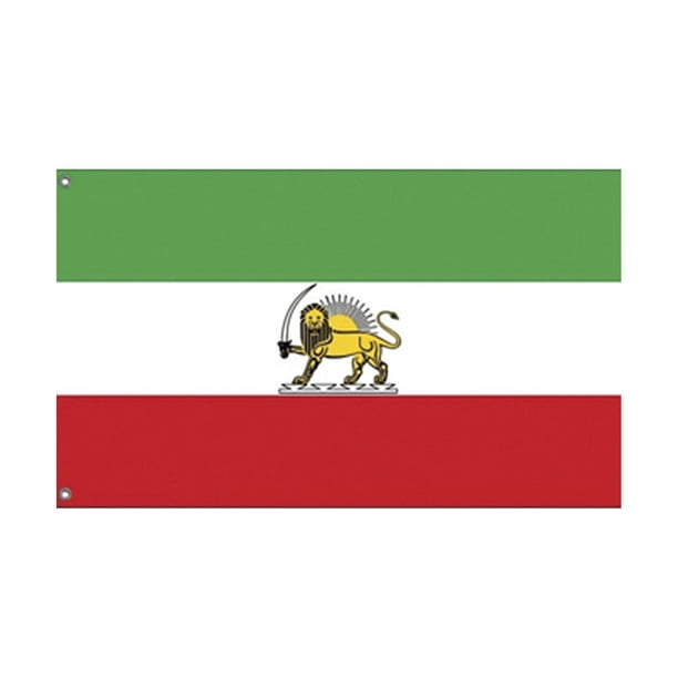 Bandera de Persia (antigua bandera iraní), impresión a doble cara, una sola capa, poliéster 100D. Estilo F