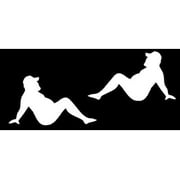 MAF - Funny Mud Flap Man Vinyl Decal White 2 Pack - Sticker for Car Windows, Truck, Laptop