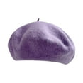 thumbnail image 2 of TANGNADE Beret Hats for Women Wool Hat French Cap Winter Artist Painter Solid Color Casual Classic Summer Hats Purple, 2 of 9