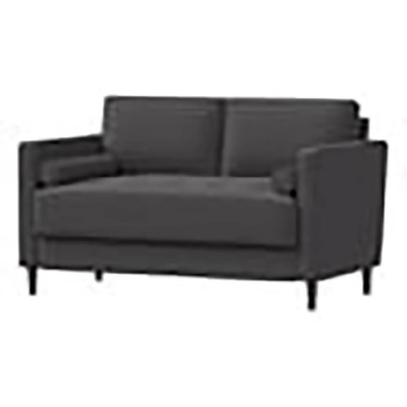 Hawthorne Collections Transitional Fabric Loveseat in Heather Gray