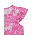 thumbnail image 2 of Wonder Nation Girls Short Sleeve Sleep Gown Pajama, Sizes 4-18 & Plus, 2 of 3