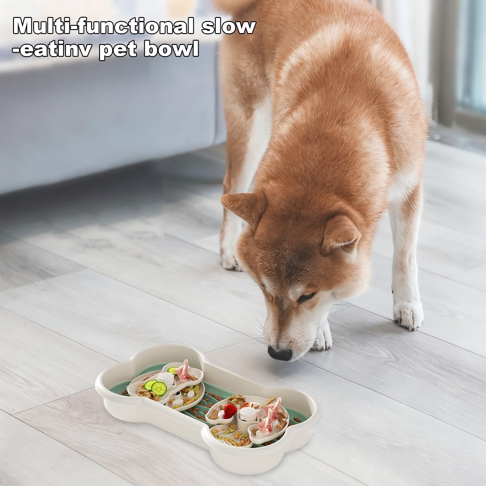Dog Puzzle Feeder Slow Feeder Dog Bowls Anti-Choking Interactive Pet Feeder for Healthy Digestion and Brain Training Cat Feeder，Mint Green
