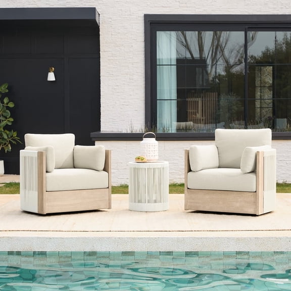 CHITA Outdoor Wood Patio Furniture Swivel Chair
