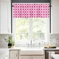 thumbnail image 3 of Valentine''s Day Kitchen Curtains and Valances Set, Rod Pocket Curtains Tier Farmhouse Window Curtains 24 Inch Length, Romantic Pink Loving Heart Plaid 3 Piece Kitchen Curtains Set, 3 of 6