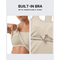 thumbnail image 5 of G4Free Ribbed Removable Built in Bra Workout Tank Tops Woman Racerback Square Neck Yoga Top Lightweight Athletic Tanks, 5 of 8