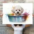thumbnail image 4 of Bichon Frise Dog Canvas Bathroom Décor - Unique Bath Wall Decor - Modern Canvas Bathroom Wall Art - Room Decor - Bathroom Decorations - Restroom Sign - Wall decor living room, 4 of 4