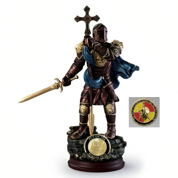 The Bradford Exchange "Armor of Light" The Lord's Strength Collection Issue #3 Biblical Inspired Armor Knight Cross Religious Sculpture 12-inches