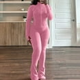 thumbnail image 2 of Sweatsuits For Women Set 2 Piece Outfits Sexy Long Sleeve Bodysuits Top Skinny Pants Sets Tracksuits Womens Casual Pants For Summer, 2 of 8
