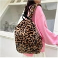 thumbnail image 4 of Fuzzy Cheetah Cute Backpack, Y2k Purse Fleece Chic Bookbag Trendy Aesthetic Coquette Daypack 90s Purse, 4 of 5