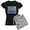 With Gray Camo Pant, variant on - Abstract Paint Splatter Transgender Pride Flag Pajamas - Women's Short Sleeve Print T-Shirt and Pants Dark Cotton Pajama Set