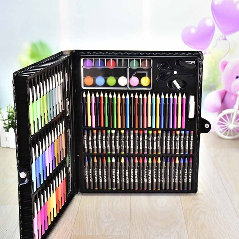86/150Pcs/Set Drawing Tool Kit with Box Painting Brush Art Marker Water  Color Pen Crayon Kids Gift Blue 86pcs