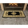 thumbnail image 5 of Minuteman International Rectangular Noir Jardin Wool Fireplace Hearth Rug, 5 of 6