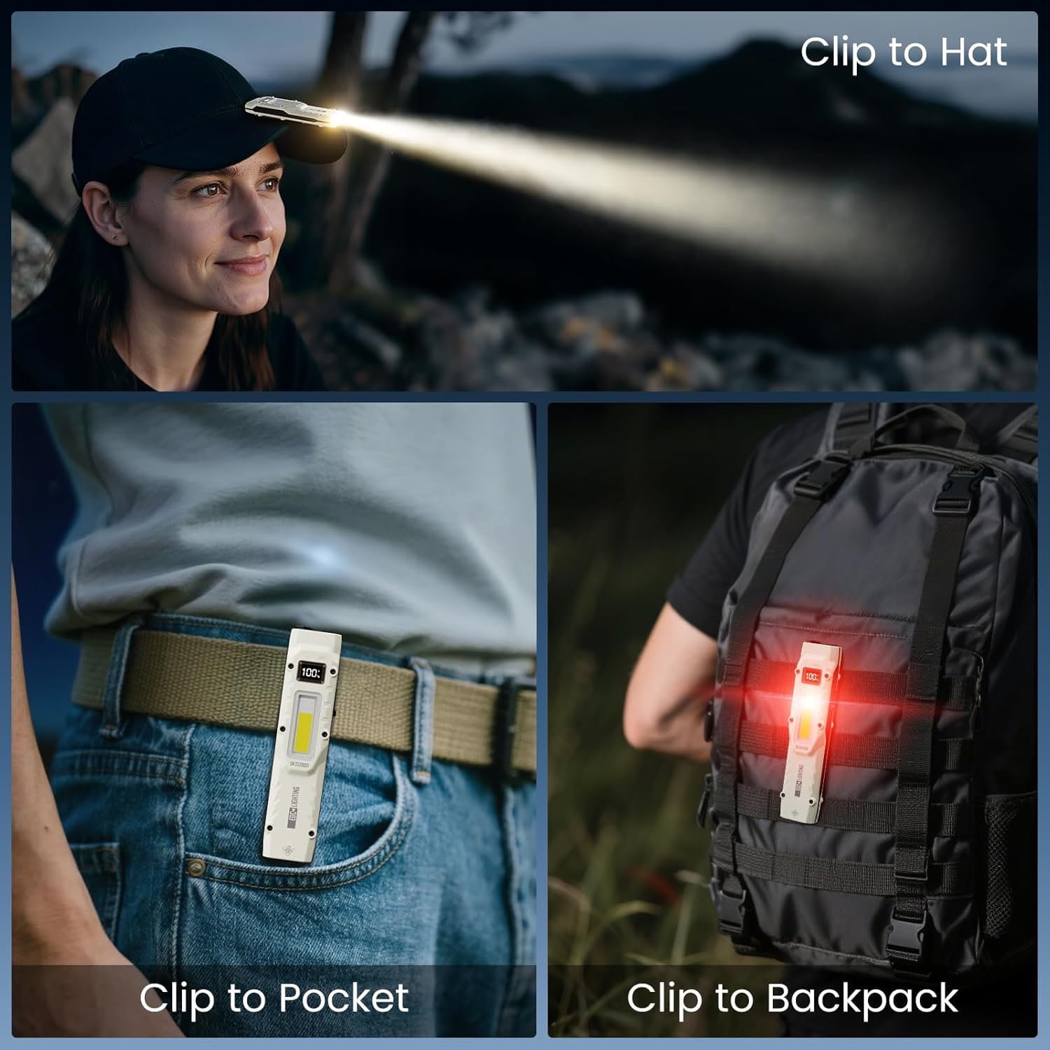 EDC Tactical Flashlight,Flat Flashlight Rechargeable High Lumen,LED Small Flashlight with Digital Display,Stainless Steel,13 Modes Pocket Flash Light for Home Emergency,Camping and Work Repair