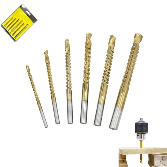Titanium Coated HSS Twist Drill Bit Set, 3-10mm High-Speed Steel Drill Bits for Metal, Wood & Plastic(RL 6 PCS)