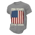 thumbnail image 4 of Mens Graphic T-shirts 250 Anniversary USA Shirt Short Sleeve Crewneck Tee Independence Day Celebration T Shirt for Men Grey L, 4 of 4