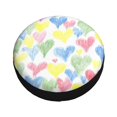 thumbnail image 3 of Easygdp Hand Drawn Colored Hearts Automobile Tire Dust Cover, 14-17in Spare Tire Cover Universal Fit for Trailer, Car, Truck, SUV, Jeep - 16 inch, 3 of 9
