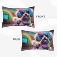 thumbnail image 2 of Picia Rainbow Poodle Urban Street Pattern Plush Pillow Case – Soft and Cozy Cushion Cover, Hypoallergenic Throw Pillow Case for Home Decor-20"x30", 2 of 6