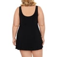 thumbnail image 2 of Simply Slim Women's and Plus Cross Your Heart One Piece Swim Dress, Sizes M-3X, 2 of 3