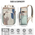 thumbnail image 3 of Cooler Backpack 26 Cans Marble Modern Geometric Flowers Abstract Drink Beverage Beer Bag Cooler Leak Proof Travel Camping Lunch Backpack Office Lunch Storage for Outdoor Enthusiasts, 3 of 6