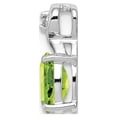 thumbnail image 2 of Auriga Sterling Silver Rhodium Plated Diamond and Peridot Oval Pendant for Women (L-10mm, W-5mm), 2 of 6