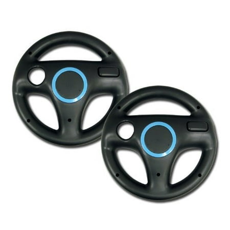 Zettaguard Mario Kart Racing Wheel for Nintendo Wii, 2 Sets Black Color