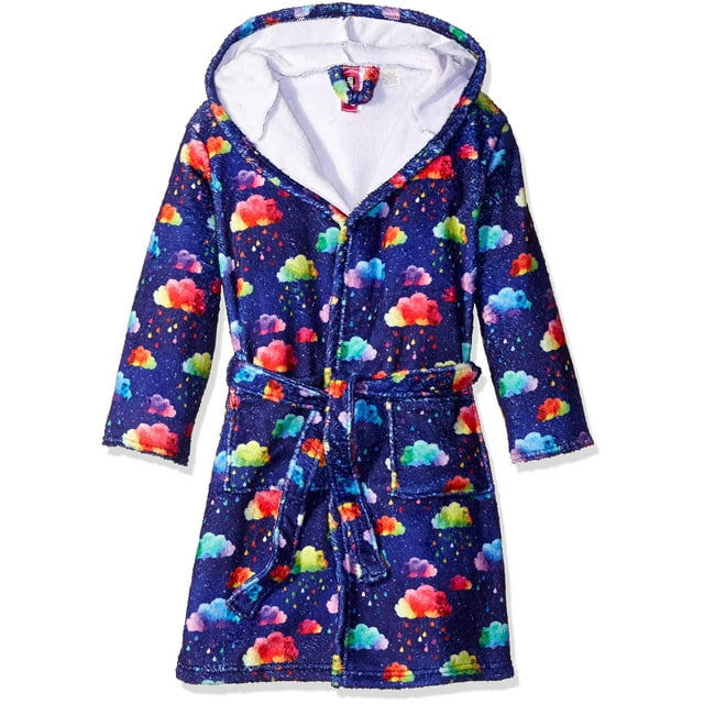 Up Past 8 Girls' Bathrobe Fuzzy Hooded Robe Sleepwear