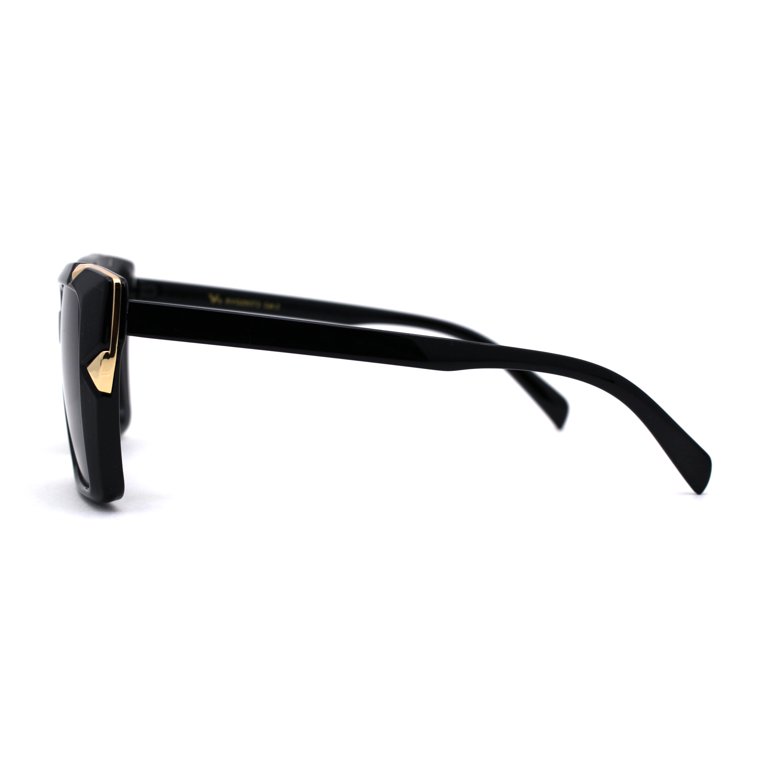 Large Rectangle Cat Eye Sunglasses 3 Piece Set Womens Beveled Large Square Rectangle Rimless Cat Eye Luxury  main image 4
