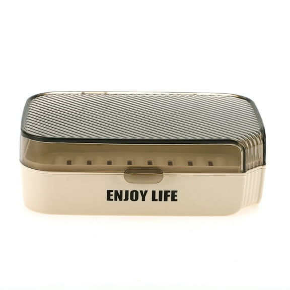 Unique Bargains 1 Pc Waterproof Soap Holder with Cover Clear Gray Soap Holder for Bathroom 5.51"x4.13"x1.81"