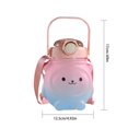 thumbnail image 1 of Botella de agua de oso Kawaii de 1100ml, taza para beber deportiva de Color degradado, regalo rosa Ndcxsfigh Para Estrenar, 1 of 2