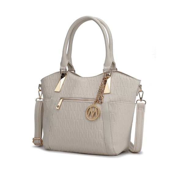 MKF Collection Lucy Women's Tote Bag, Crossbody Bag Vegan Leather Shoulder Bag Hanbag Purse by Mia K - Beige