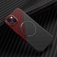 thumbnail image 1 of Frusde for iPhone 15 Pro Magnetic MagSafe Case Carbon Fiber Slim Durable Shockproof Business Case-Red Black, 1 of 6