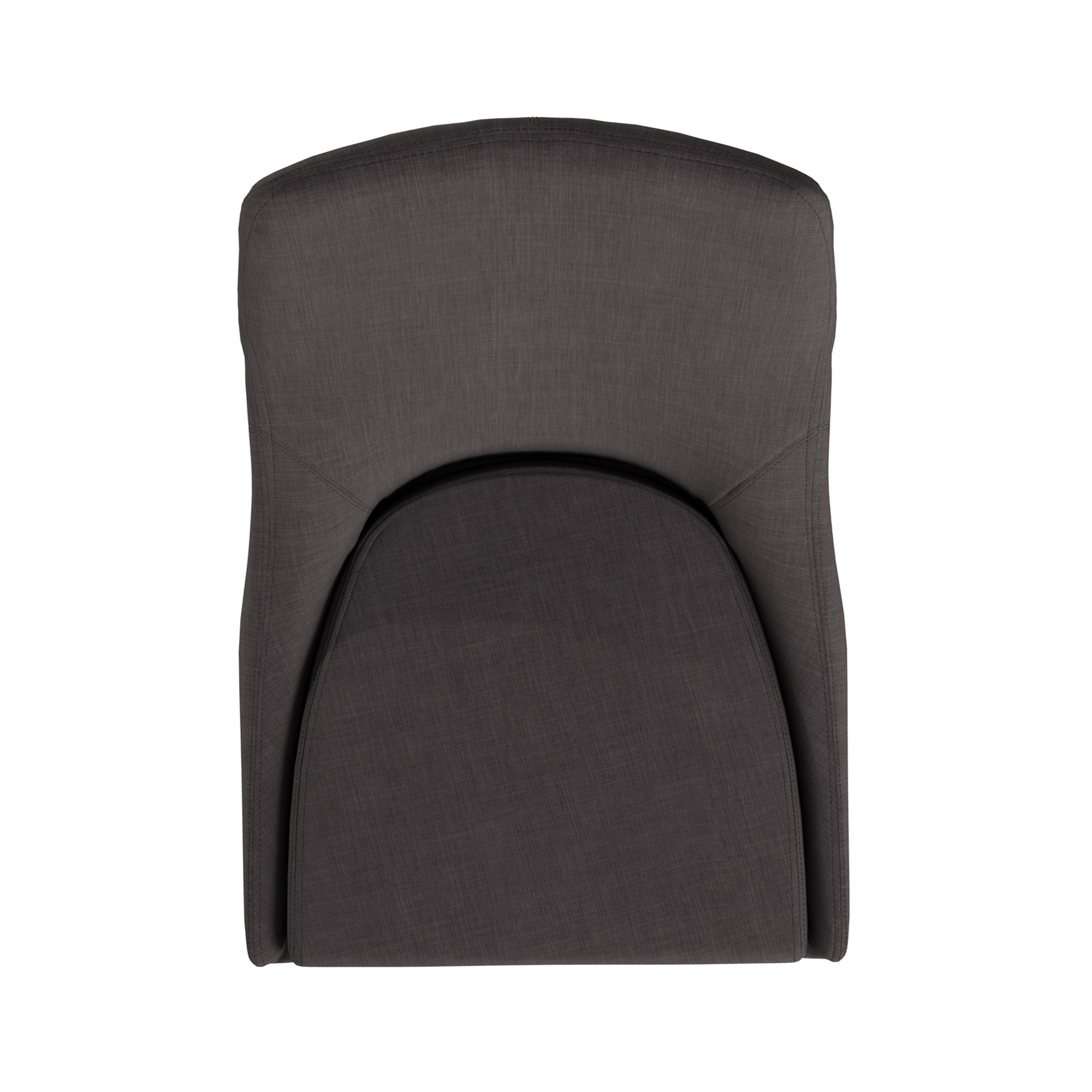 Chelsea Lane Mid-Century Modern Linen and Oak Dining Chairs, Set of 2, Dark Grey