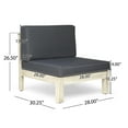 thumbnail image 4 of Cynthia Outdoor Modular Acacia Wood Sofa with Cushions, Weathered Gray and Dark Gray, 4 of 7