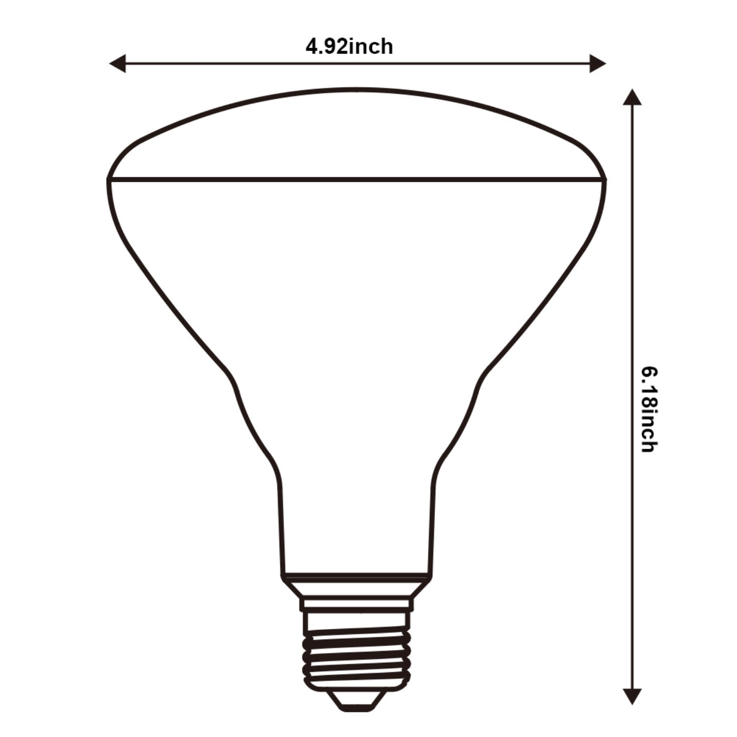 2 Pack 17W (85W Equiv.) Dimmable BR40 LED Bulb, Flood Light Bulb, 1100lm, 4000K Cool White, E26/E27 Base