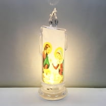 ACDANC Electric Flameless LED Tealight Prayer Candle Religious Battery Operated Pillar Light Lamp for Party Decoration Holy Family