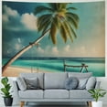 thumbnail image 4 of Autua Palm Tree Swing Beach Tapestry Wall Hanging Unique Style Graphic Tapestries Home Decor for Living Room Bedroom Apartment Farmhouse Dorm 60x50inch, 4 of 6