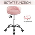 thumbnail image 5 of RONG-3 Height Adjustable Rolling Swivel Salon Stool Chair with Backrest Wheels for Tattoo Massage Facial Spa Manicure Dentist Clinic,Pink, 5 of 10