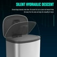 thumbnail image 3 of Curved 13 Gallon 50L Kitchen Foot Pedal Operated Soft Close Trash Can Stainless Steel Rectangular Bustbin With 30 Garbage Bags Silver, 3 of 7