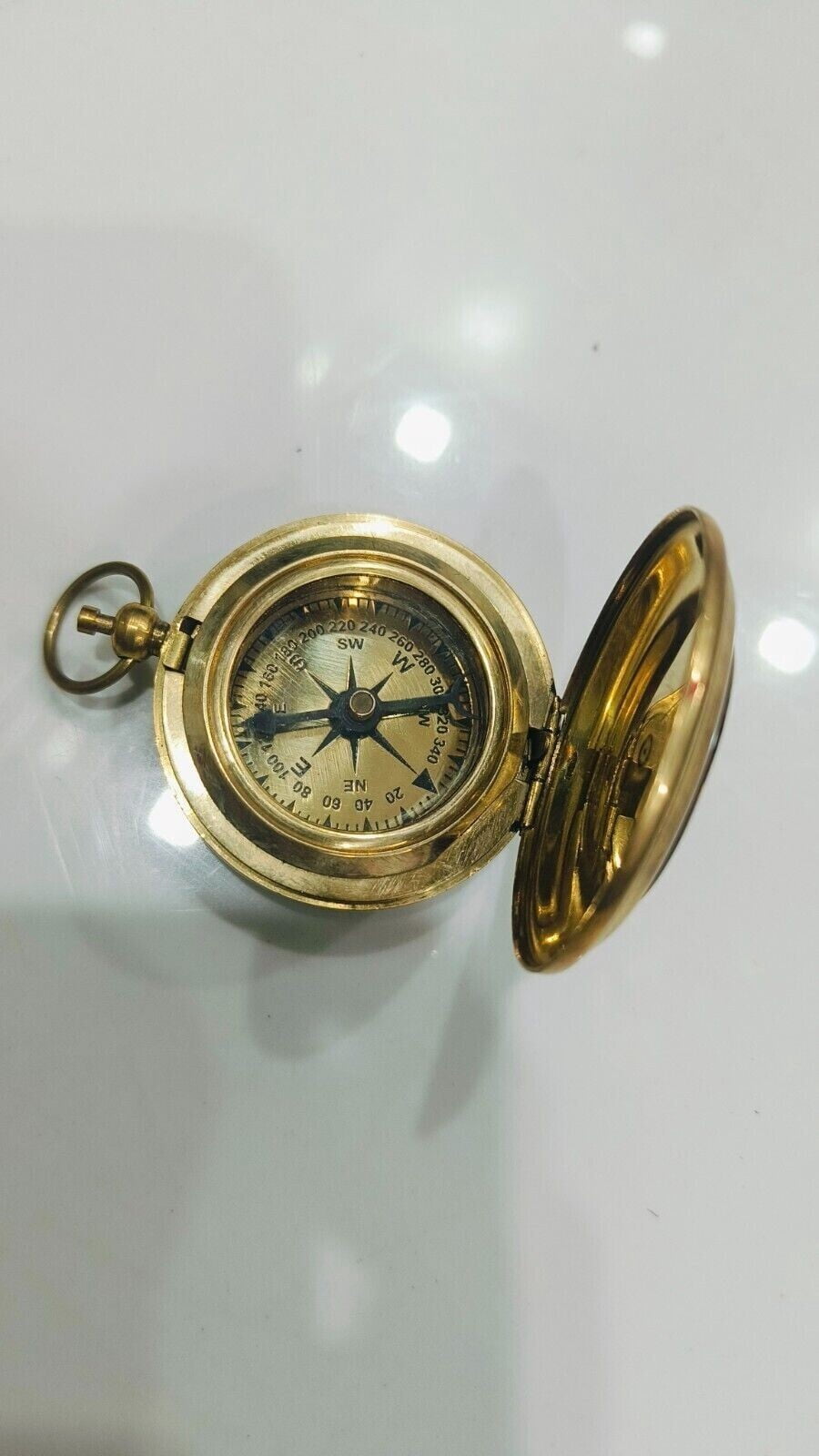 Marine Compass Antique Vintage Brass Pocket Compass Brass Nautical Compass