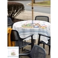 thumbnail image 4 of Outdoor Tablecloth with Umbrella Hole and Zipper, Easter Square Table Cloth 60x60 Inch Waterproof Tablecloth, Spring Tulip Floral Bunny Butterfly Pastoral Picnic Table Cover for Patio Camping, 4 of 7