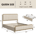 Homfa Queen Size Bed Frame, Gold Platform with Tufted Upholstered
