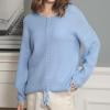 PEONAVET Chandails pour Femmes Blouses Décontractées à Blocs de Couleur Manches Longues Col Rond Hauts/chemises